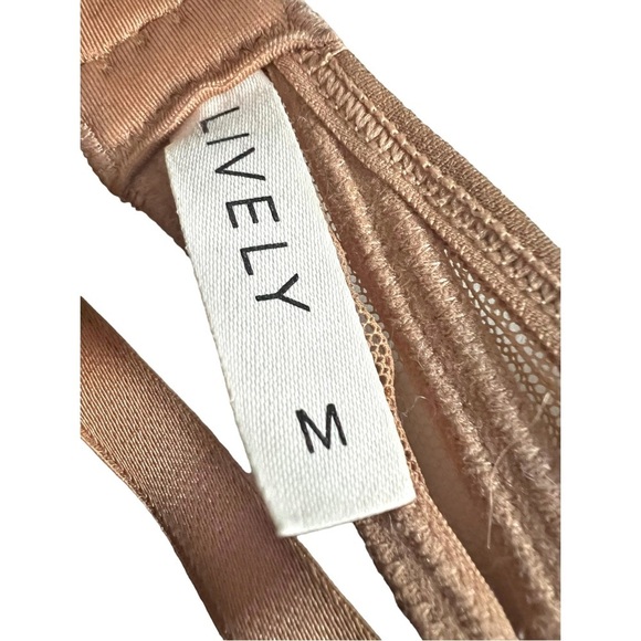 Lively Busty Mesh Trim Bralette in Neutral Warm Oak Size Medium - Picture 6 of 8